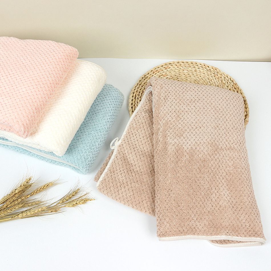 Soft Household Bath Towel Coral Fleece Super Absorbent Towel Bathrobe Bath Blanket 27.56X55.12inch Pink big image 4