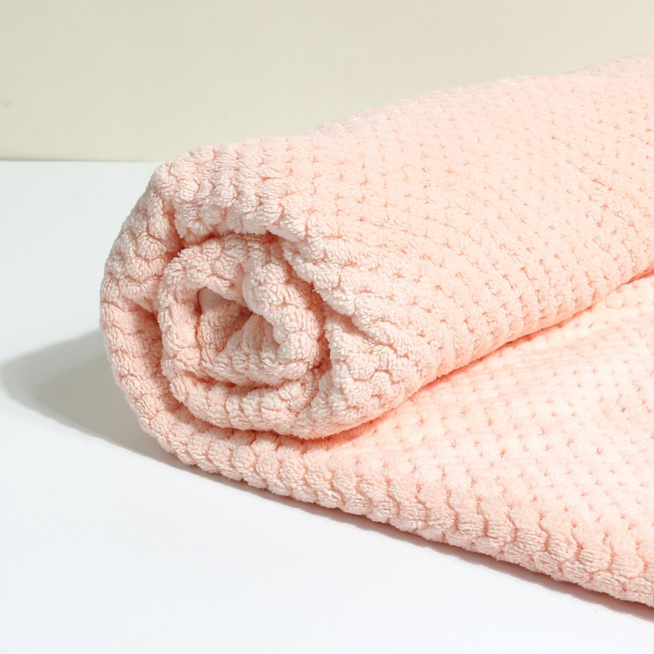 Soft Household Bath Towel Coral Fleece Super Absorbent Towel Bathrobe Bath Blanket 27.56X55.12inch Pink big image 9