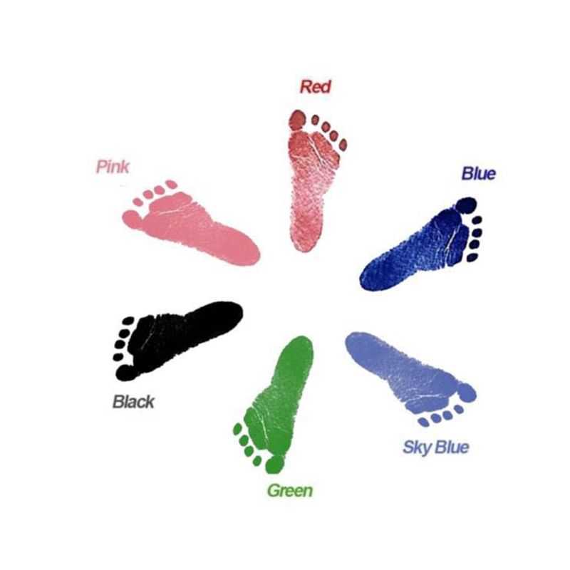 Non-Toxic Baby Handprint Footprint Inkless Hand Inkpad Watermark Casting Clay Newborn Souvenir Gift Pink big image 6