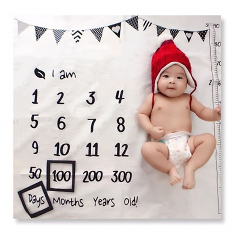 Banner Print Baby Milestone Blanket Photography Background Prop Not Include Photo Frames Only 9 99 Patpat Au