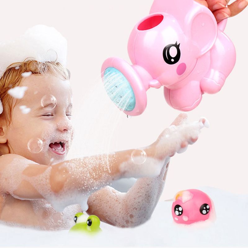 Baby Elephant Shampoo Cup Multipose ABS Plastic 1Pcs Cartoon Baby Infant Shower Supplies Pink/Blue Baby Cartoon Shower Cup Pink big image 2