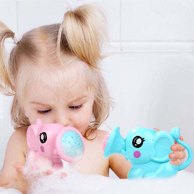 Baby Shampoo copo multipose plástico ABS fontes do chuveiro 1pcs bebê cartoon elefante bebê rosa / azul bebé copo chuveiro de banda desenhada Rosa