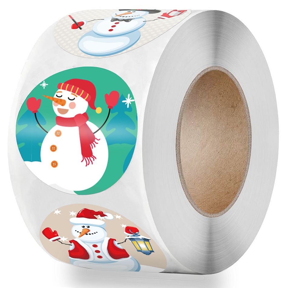 Christmas Ornament Roll Stickers Round Christmas Tags Xmas Decorative Envelope Seals Stickers for Cards Gift Envelopes Boxes White
