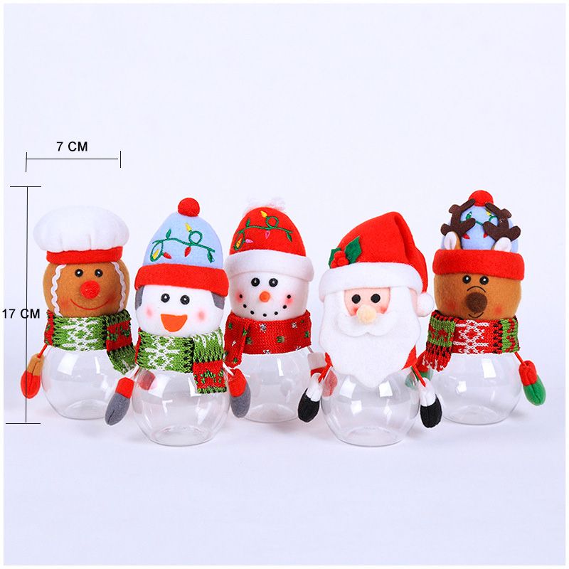 Babbo Natale pupazzo di neve barattolo di caramelle sacchetti regalo di natale biscotto al cioccolato caramelle bottiglia di immagazzinaggio Rosso big image 3