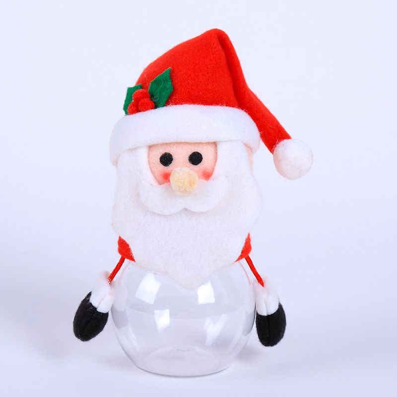 Santa Claus Snowman Candy Jar Christmas Gift Bags Chocolate Cookie Candy Storage Bottle Red big image 1
