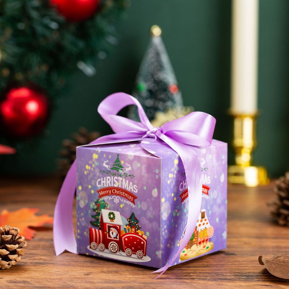 12-pack Christmas Gift Treat Boxes with Ribbons Christmas Cookie Boxes Present Candy Treat Boxes Candy Apple Boxes Xmas Gift Bags Multi-color big image 3