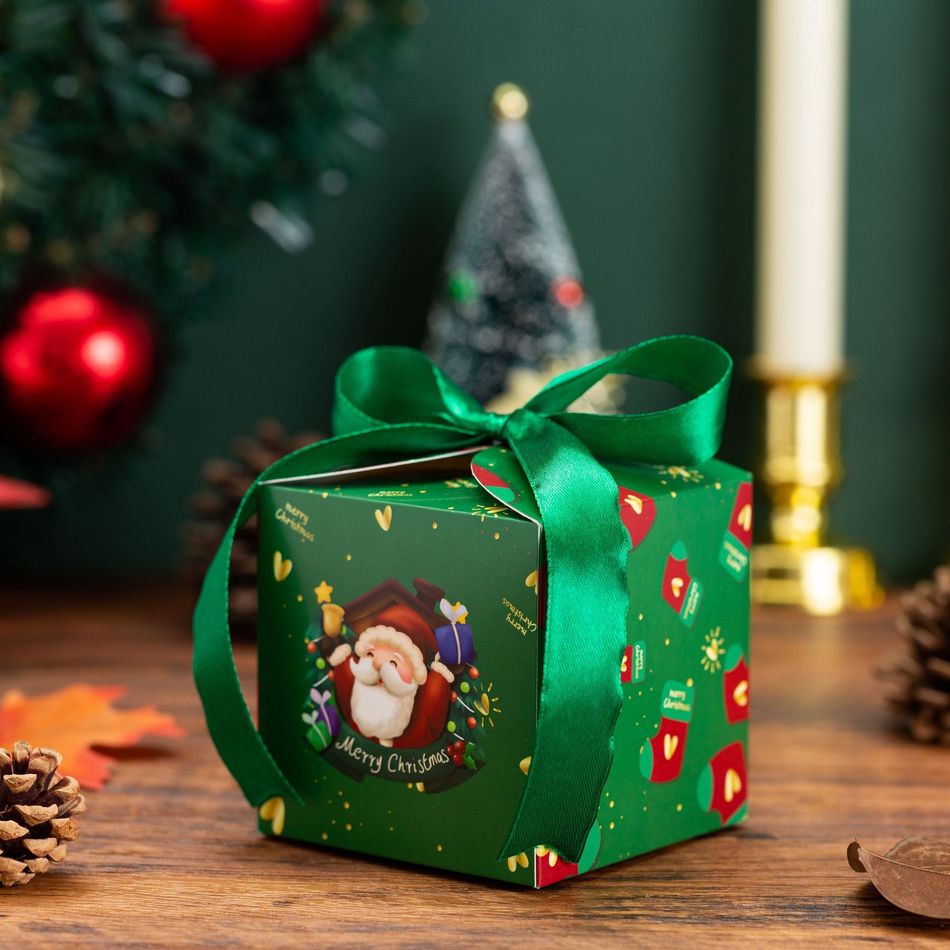 Embalagem de 12 caixas para presente de Natal com fitas. Caixas de biscoitos de Natal presentes Multicolorido big image 4