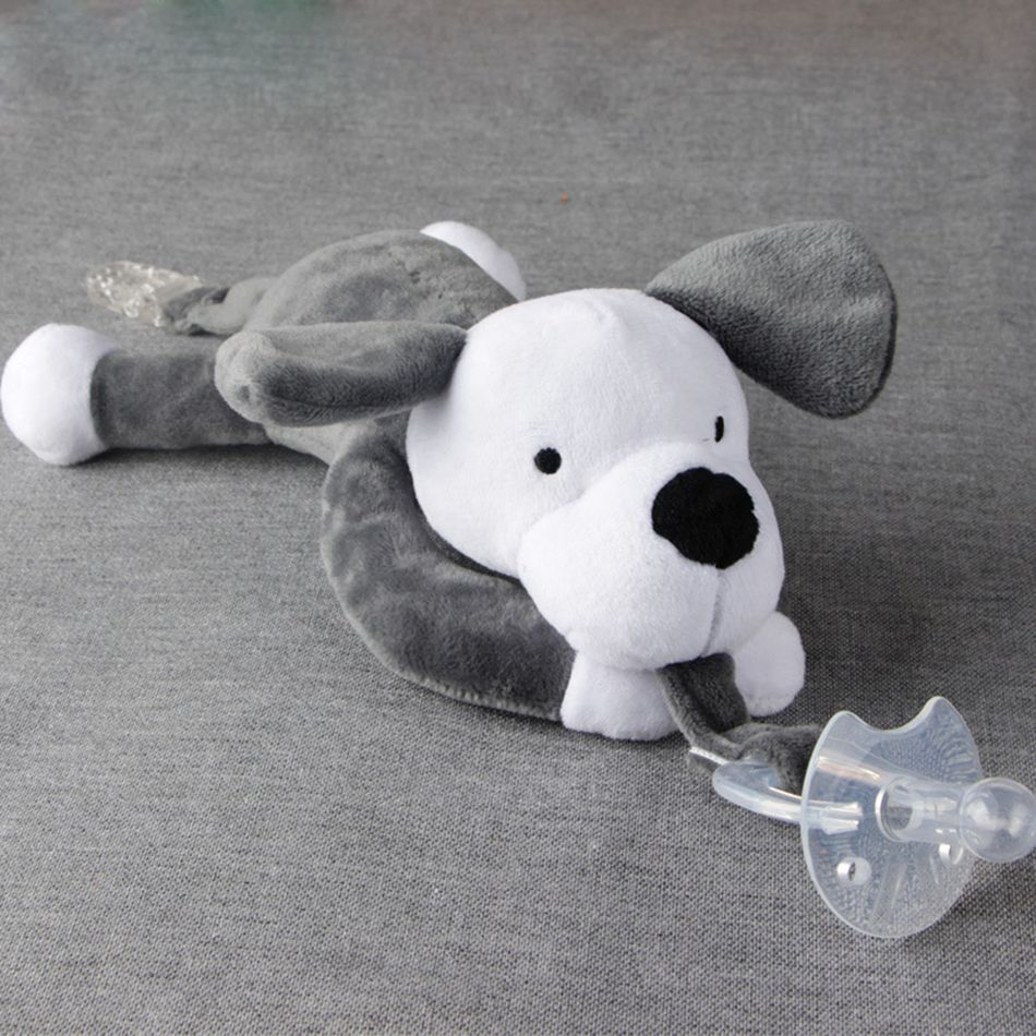 portaciuccio in morbido peluche con ciuccio staccabile per 0-40 mesi Colore-B