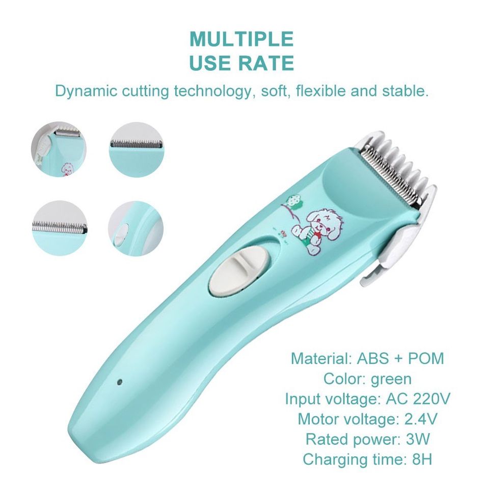 Baby Electric Hair Trimmer Rechargeable Quiet Hair Clipper Baby Care Hair Cutting Turquoise big image 5