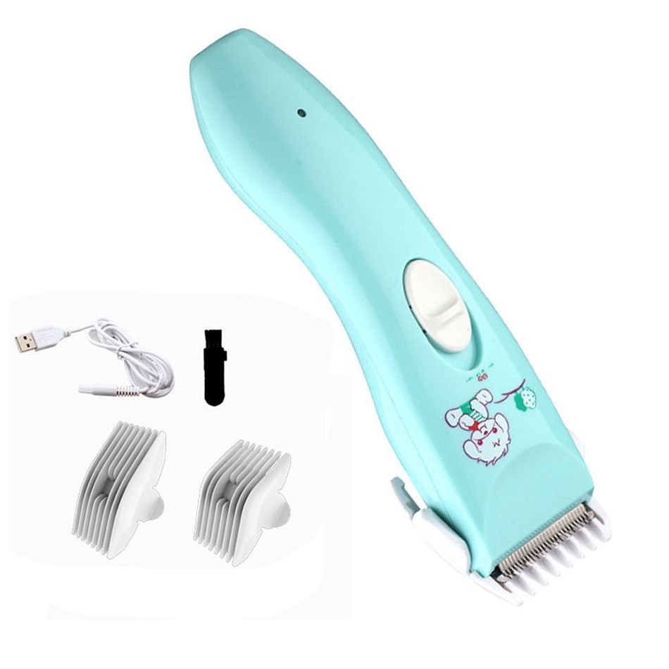 Baby Electric Hair Trimmer Rechargeable Quiet Hair Clipper Baby Care Hair Cutting Turquoise big image 1