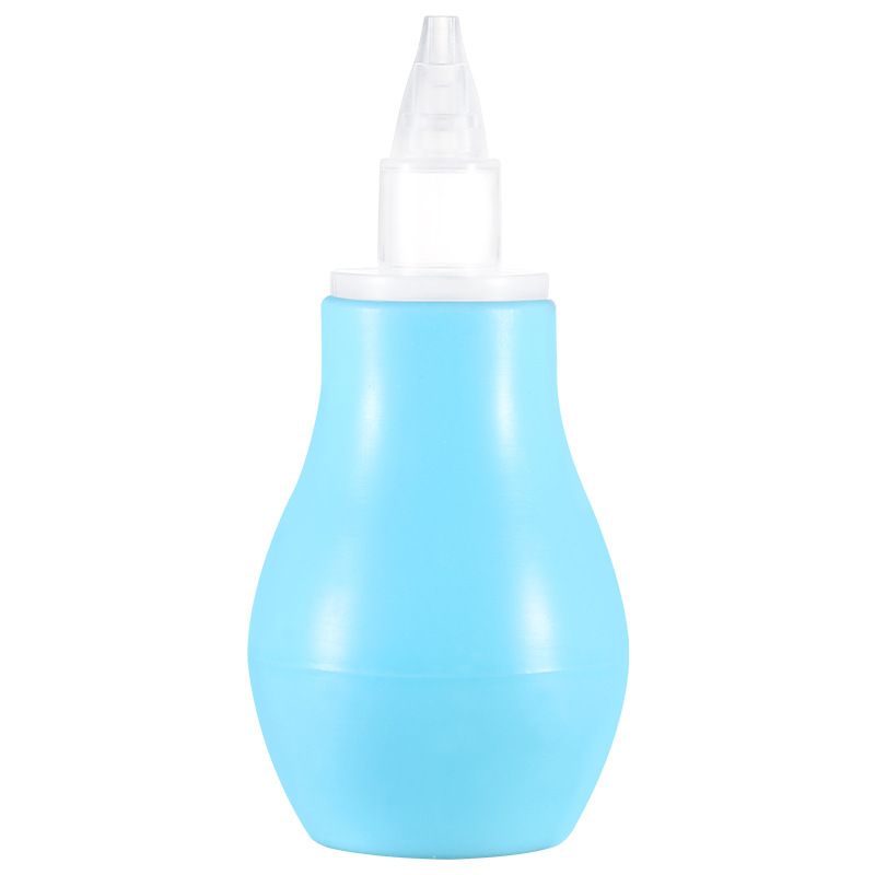 Silicone Baby Nasal Aspirator Safe Newborn Nose Cleaner Mucus Sucker Suction Snot Tweezers Blue