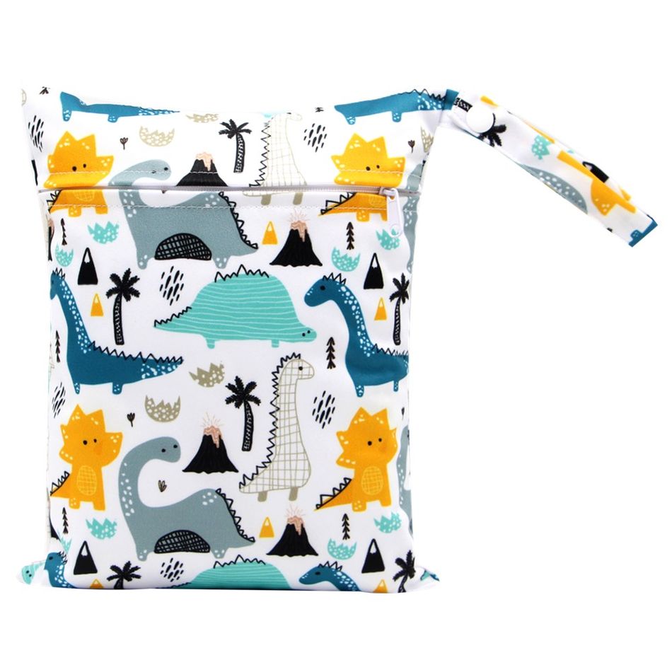 Baby Cloth Diaper Wet Dry Bag Reusable Waterproof Portable Diaper Organizer for Stroller Travel Beach Pool Outdoor Mint Green big image 2