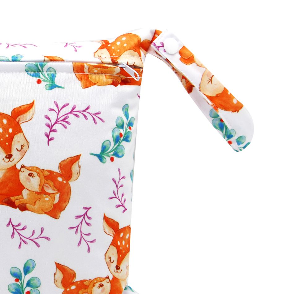 borsa per pannolini in stoffa modello animale cartone animato borsa impermeabile bagnata asciutta per passeggino da spiaggia piscina da viaggio Arancione big image 2