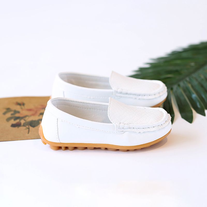 Kleinkinder Jungen Lässig Unifarben Kunstlederschuhe weiß big image 3