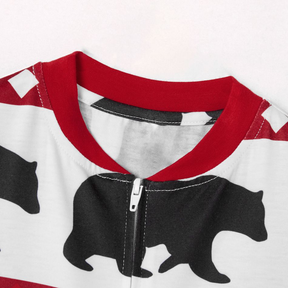 Christmas Tree and Bear Patterned Family Matching Onesies Flapjack Pajamas (Flame Resistant) Multi-color big image 11