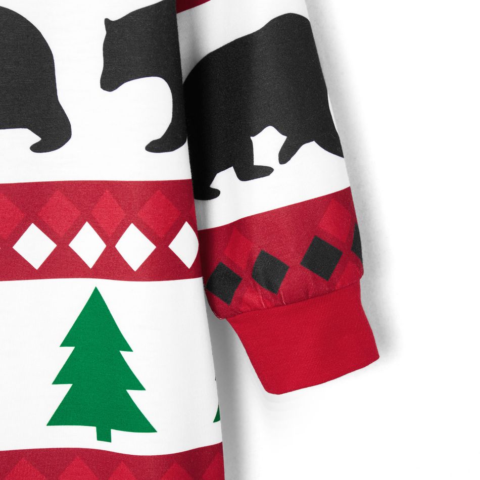 Christmas Tree and Bear Patterned Family Matching Onesies Flapjack Pajamas (Flame Resistant) Multi-color big image 12