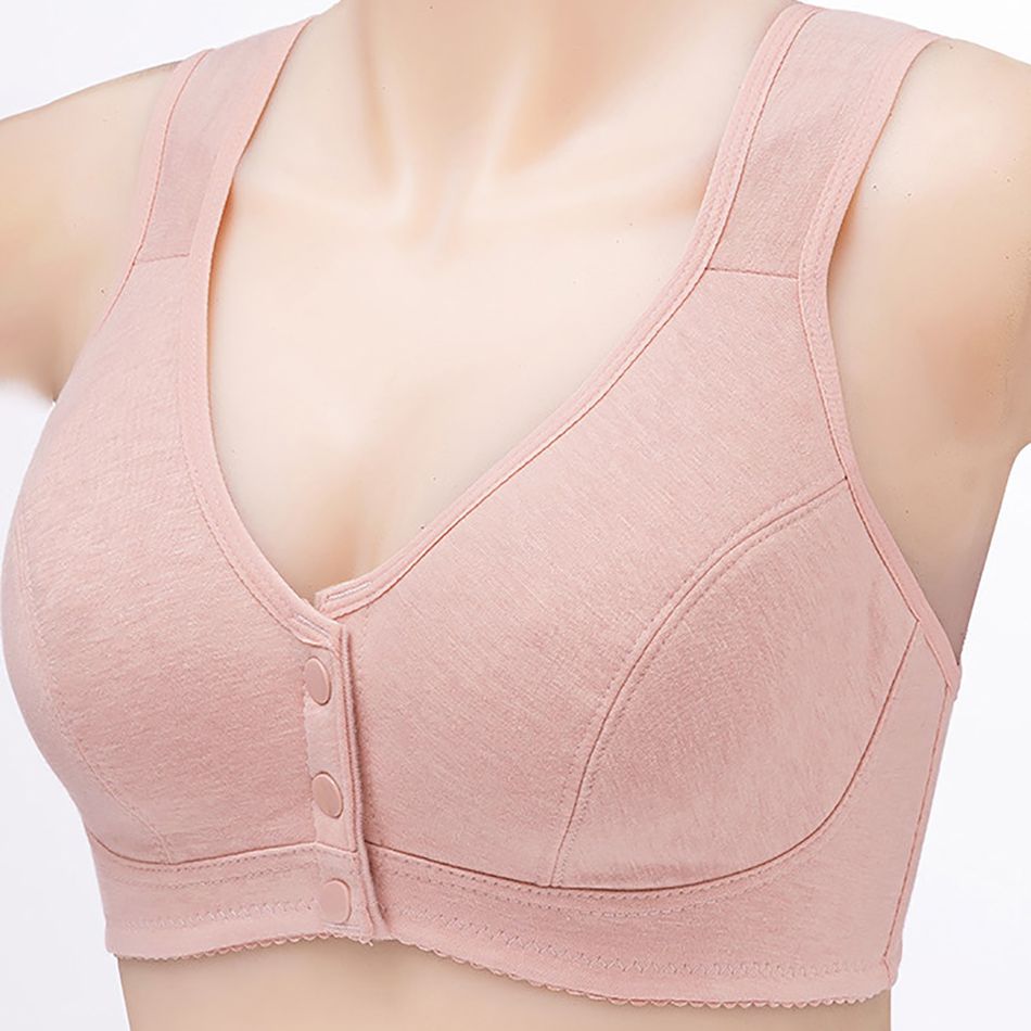 Nursing Pink Snap Button Front Bra Pink big image 2