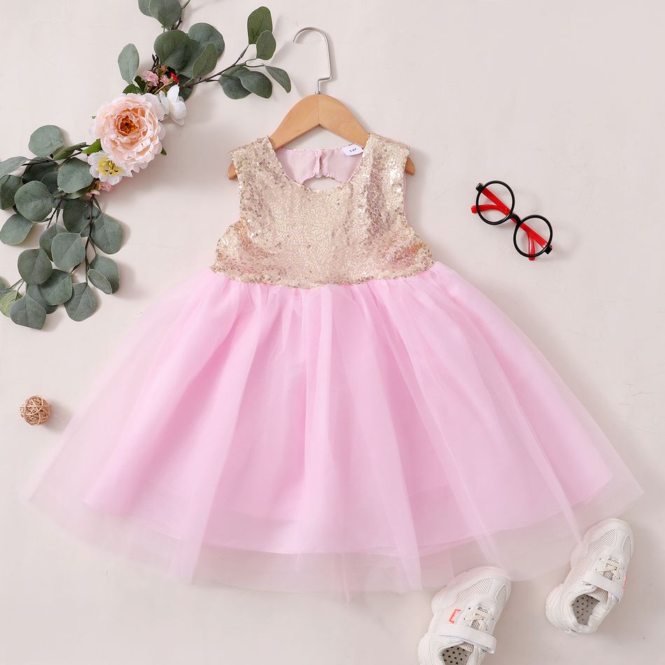 Baby/ Toddler Girl's Sequin Tulle Party Dresses Pink big image 2