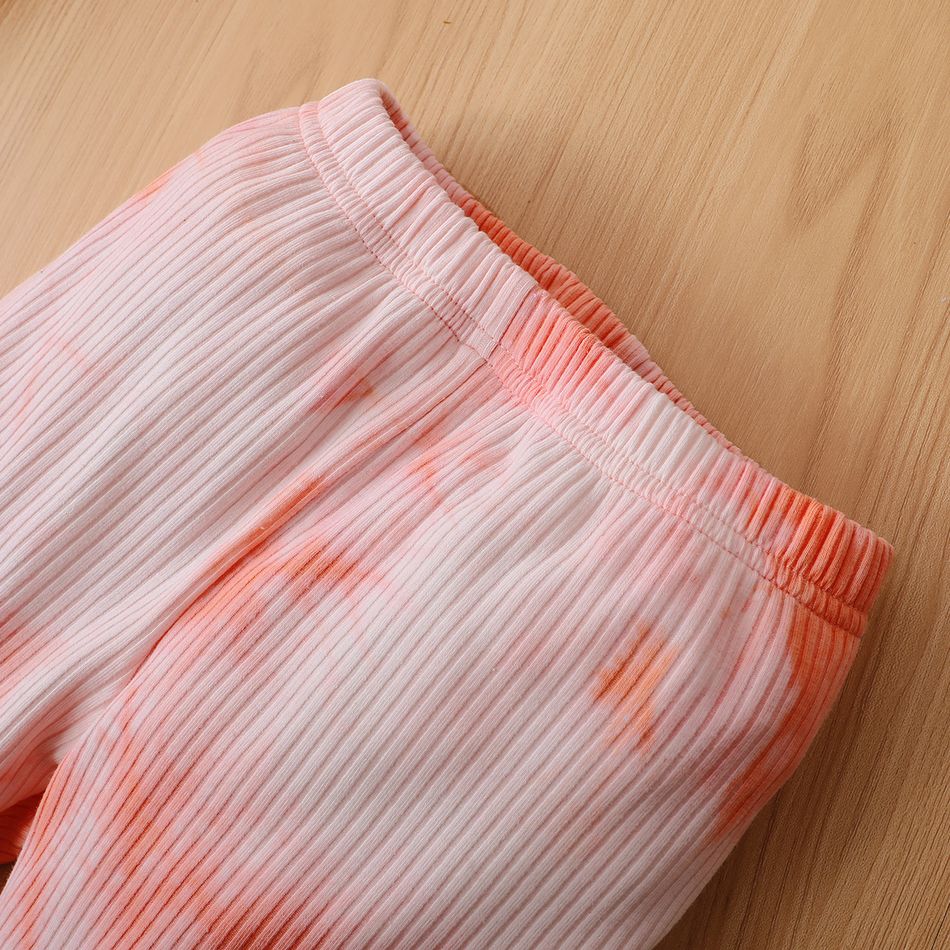 2-piece Toddler Girl/Boy Tie Dye Hoodie Sweatshirt and Pants Set Pink big image 7