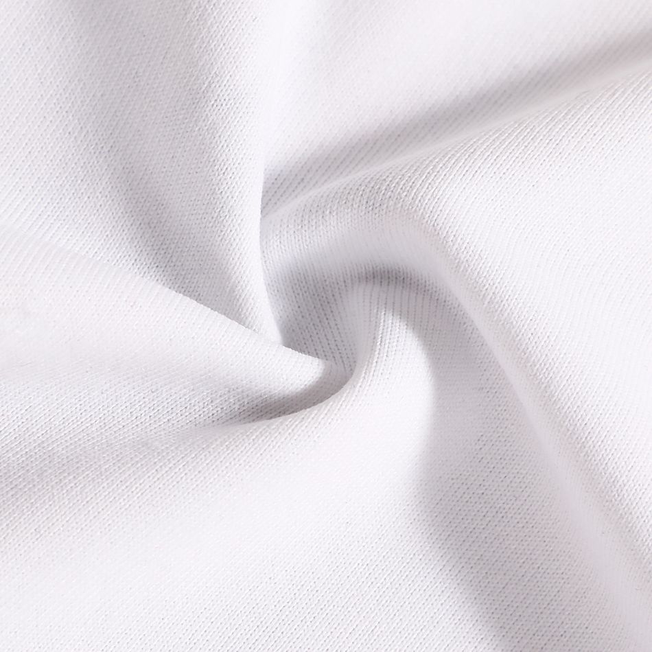 2pcs Baby Boy 95% Cotton Long-sleeve Letter Print Gentleman Romper and Striped Pants Set White big image 6