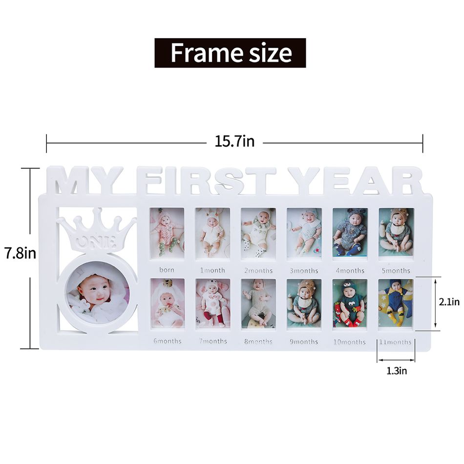 My First Year Frame Baby Picture Keepsake Frame for Photo Memories for Newborn Gifts White big image 3