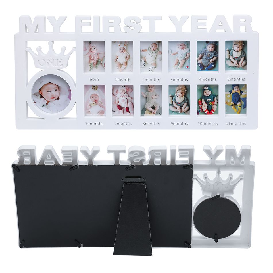 quadro de lembrança de foto de bebê do meu primeiro ano para memórias fotográficas para presentes recém-nascidos Branco big image 6