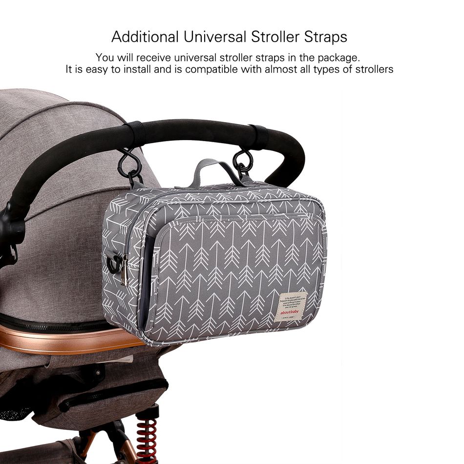 Baby Stroller Bag Large Capacity Diaper Bags Outdoor Hanging Carriage Mommy Bag Grey