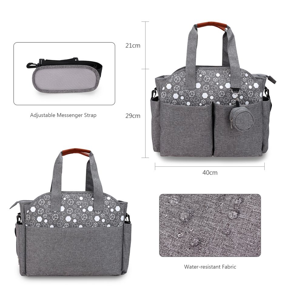 Multifunction Maternity Baby Bag Diaper Bag Adjustable Waterproof Large Capacity Mommy Bag with Detachable Pacifier Holder Case and Zipper Closure Wipes Pocket Dark Grey big image 5