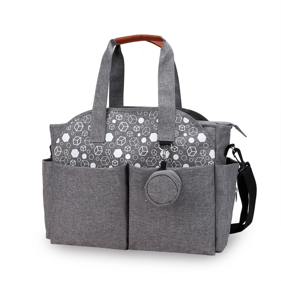 Multifunction Maternity Baby Bag Diaper Bag Adjustable Waterproof Large Capacity Mommy Bag with Detachable Pacifier Holder Case and Zipper Closure Wipes Pocket Dark Grey