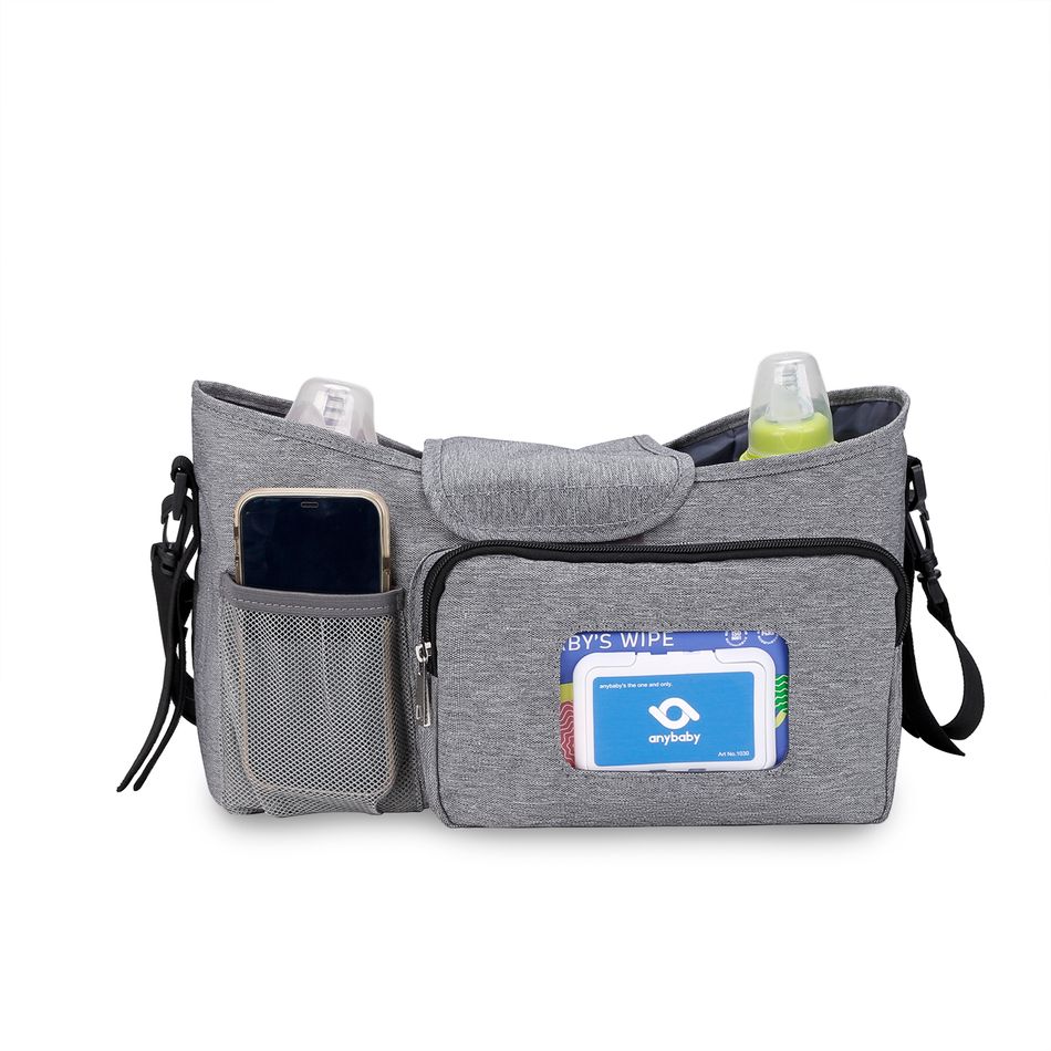 Baby Stroller Organizer Multifunctional Portable Waterproof Mummy Bag Shoulder Bag Storage Pack Grey