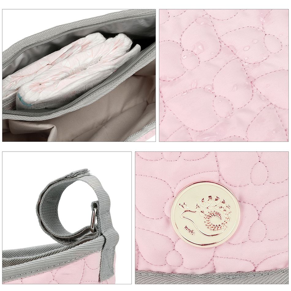 Universal Baby Stroller Organizer Adjustable Baby Stroller Bag Mom Bag Stroller Accessories Pink big image 6