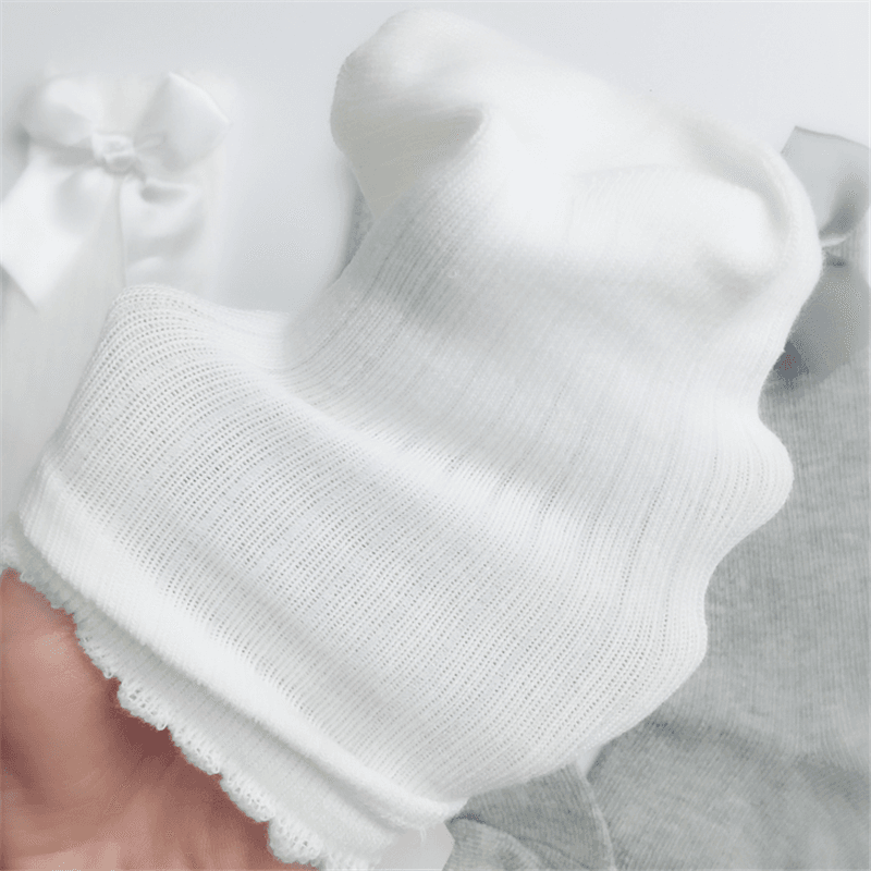 Süße feste Schleifendekor-Socken für Baby- und Kleinkindmädchen weiß big image 3