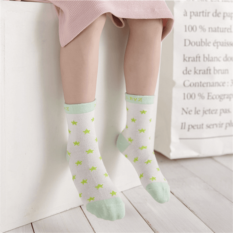 5-pack Baby / Toddler Cozy Breathable Cotton Socks Light Green big image 3