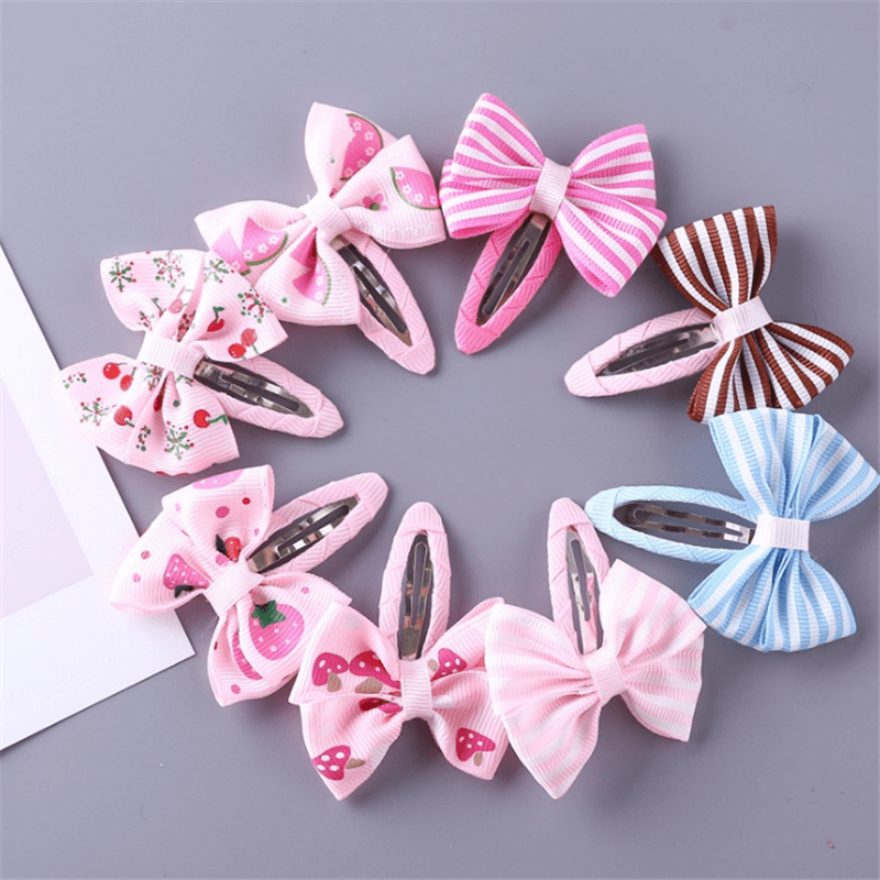 8-pack Pretty Bowknot Hairpins for Girls Pink big image 1