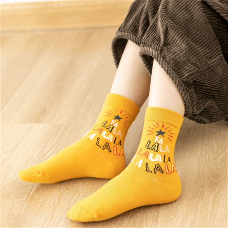 5-pairs Baby / Toddler Christmas Breathable Cozy Socks Red big image 4