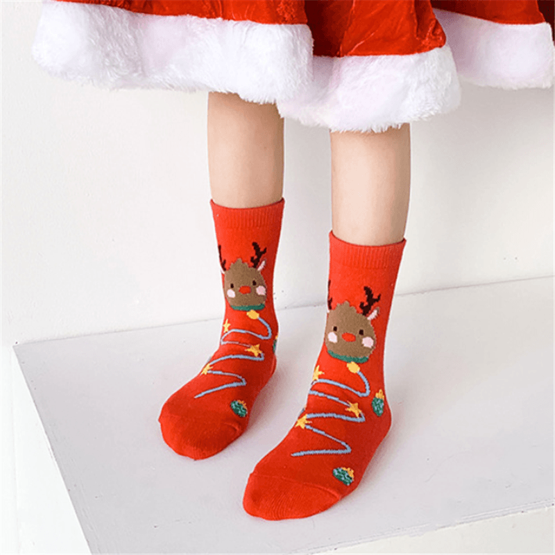 3-pairs Baby / Toddler Christmas Thermal Socks Set Red big image 7