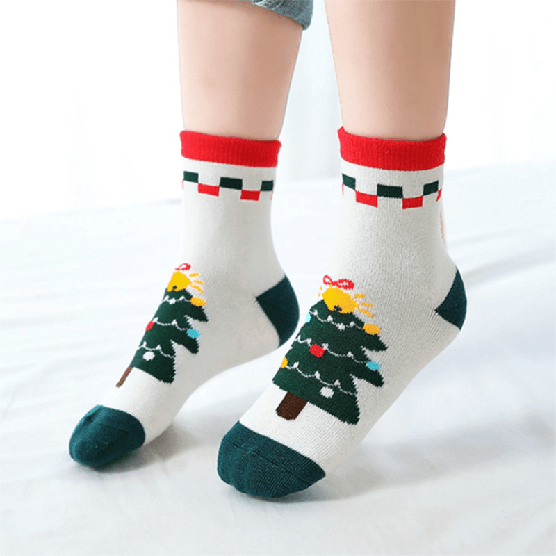 5-pairs Baby / Toddler Christmas Crew Socks Set Red big image 7