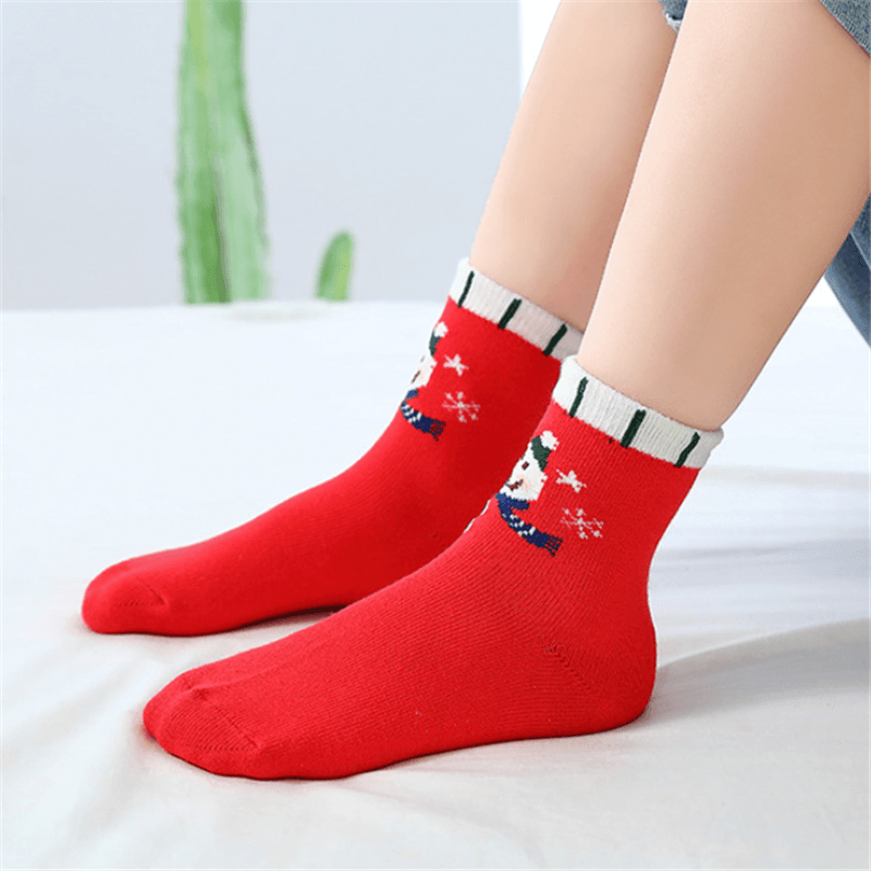 5-pairs Baby / Toddler Christmas Crew Socks Set Red big image 8