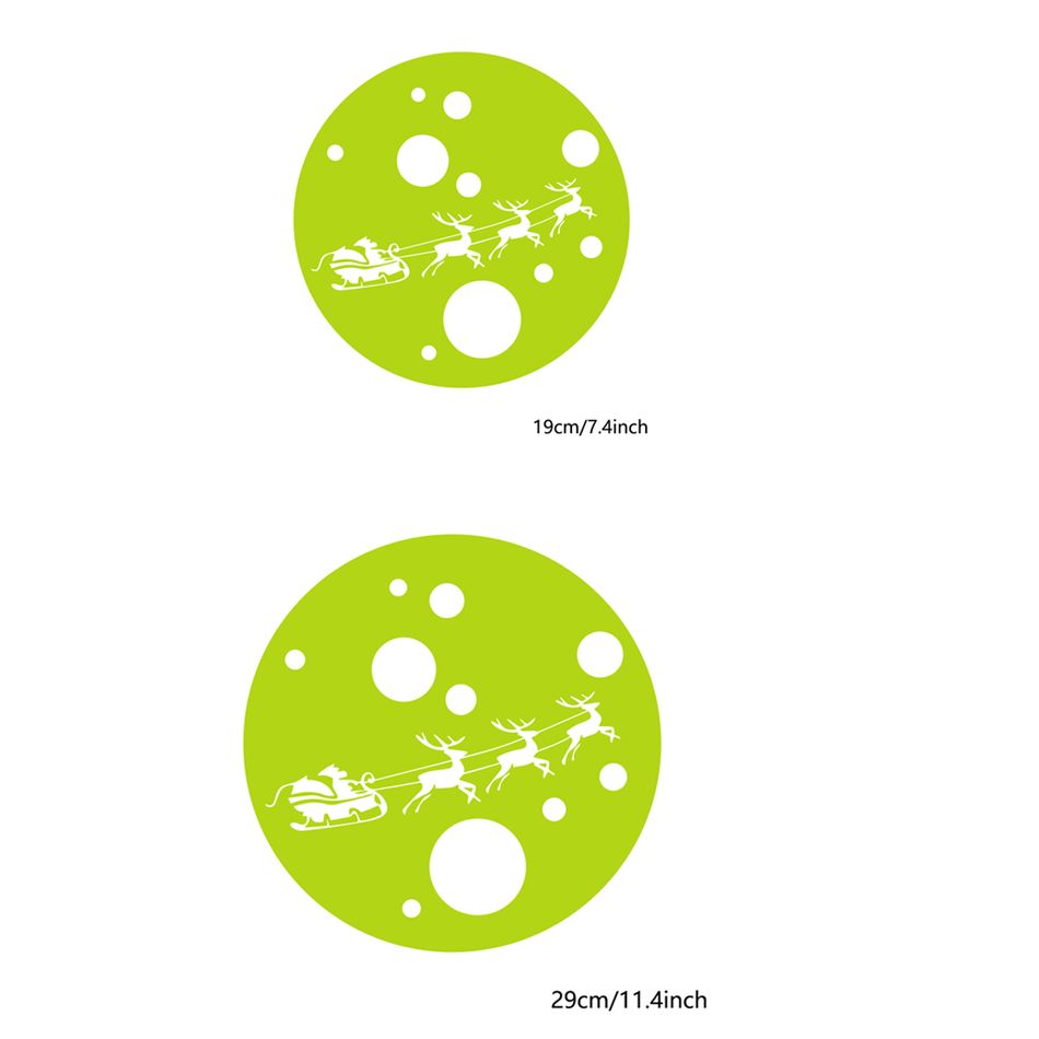Happy Merry Christmas Luminous Moon Wall Sticker One Piece Home Christmas Decoration Stickers For Kids Pale Green