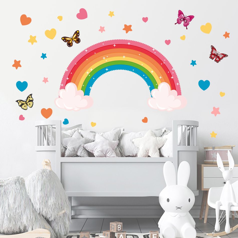 Rainbow Butterfly Stars Wall Stickers Living Room Children's Room Background Wall Decoration Painting Star Home Wall Decals Multi-color big image 5