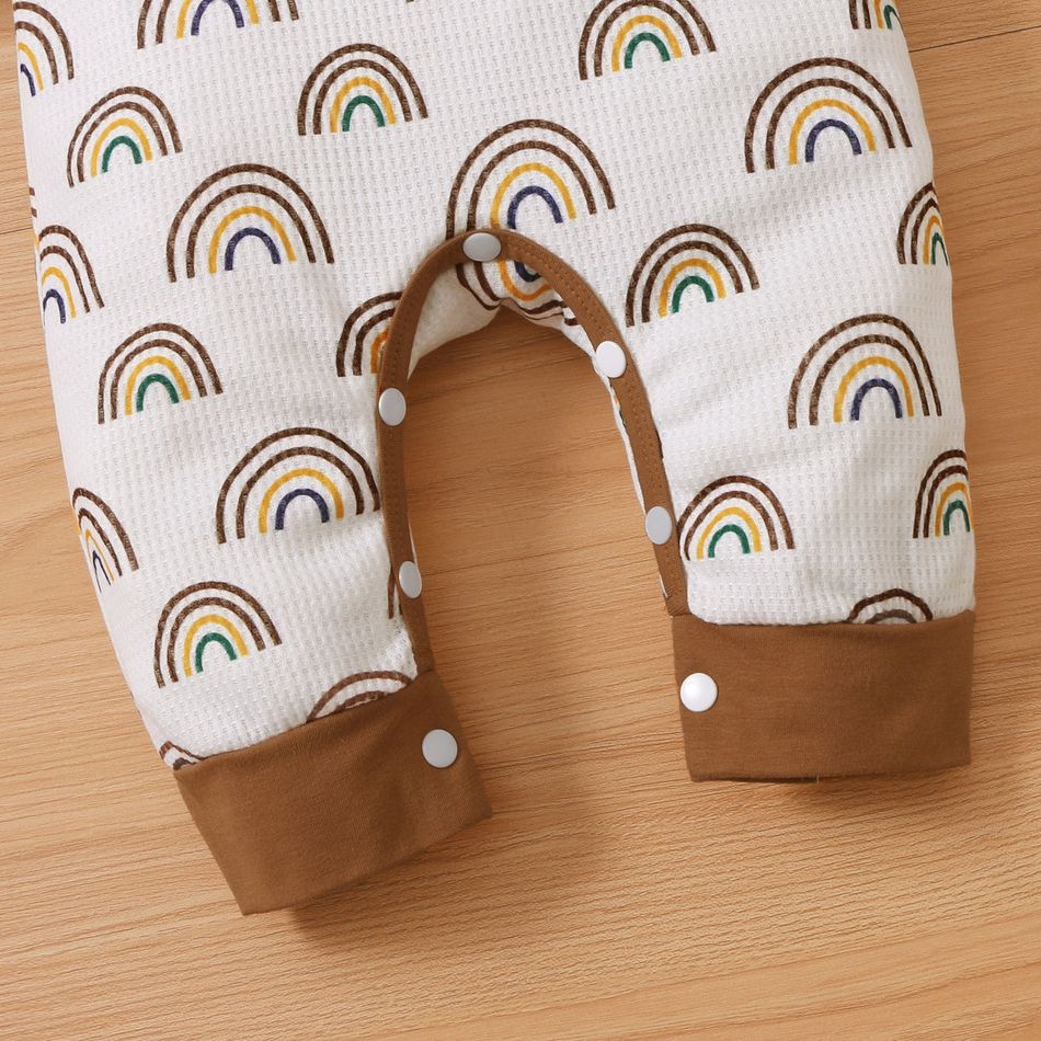 2pcs All Over Rainbow Print Baby Long-sleeve Jumpsuit Set Multi-color big image 5