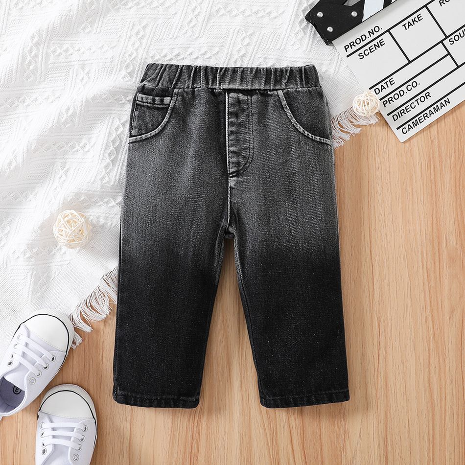 Baby Boy/Girl 95% Cotton Ombre Jeans Black big image 3