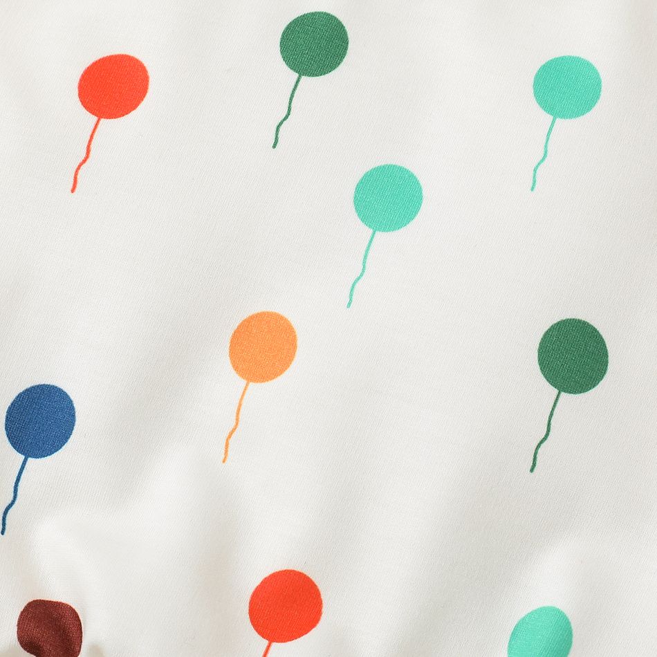 2pcs Baby Boy/Girl Allover Colorful Balloon Print Long-sleeve Sweatshirt & Sweatshirt Set White big image 5