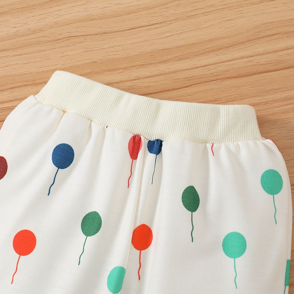 2pcs Baby Boy/Girl Allover Colorful Balloon Print Long-sleeve Sweatshirt & Sweatshirt Set White big image 7