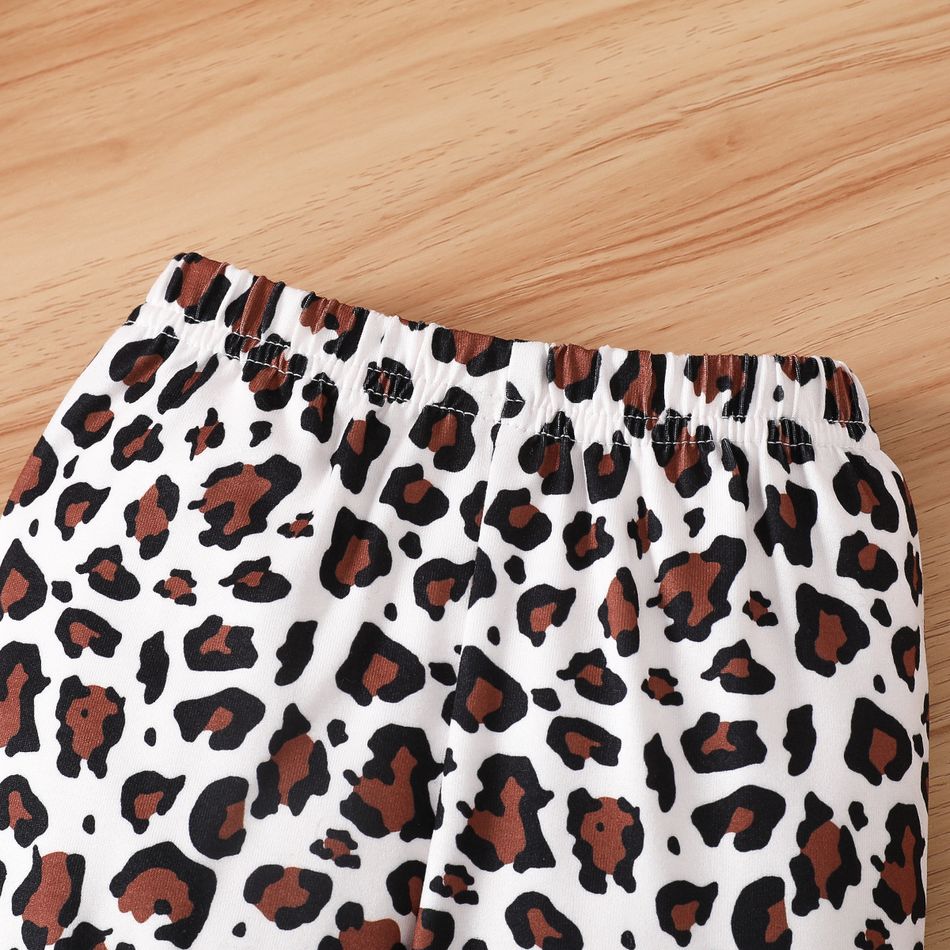 2pcs Baby Girl Rabbit Print Long-sleeve Sweatshirt and Leopard Print Pants Set Red big image 8