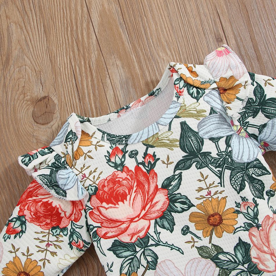 2 unidades Bebé Menina Flor grande Casual Conjunto para bebé Azul Claro big image 4