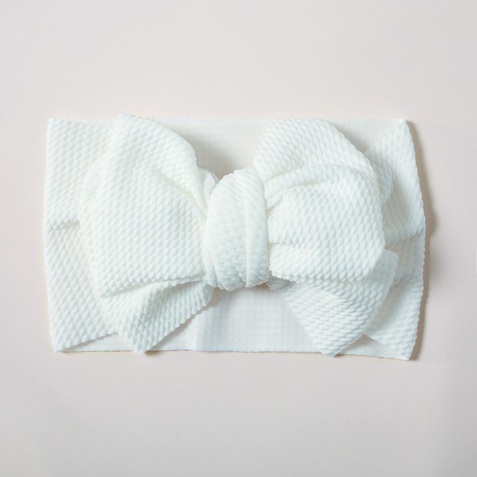 Baby / Toddler Lovely Bow Design Cloth Headband     White big image 2