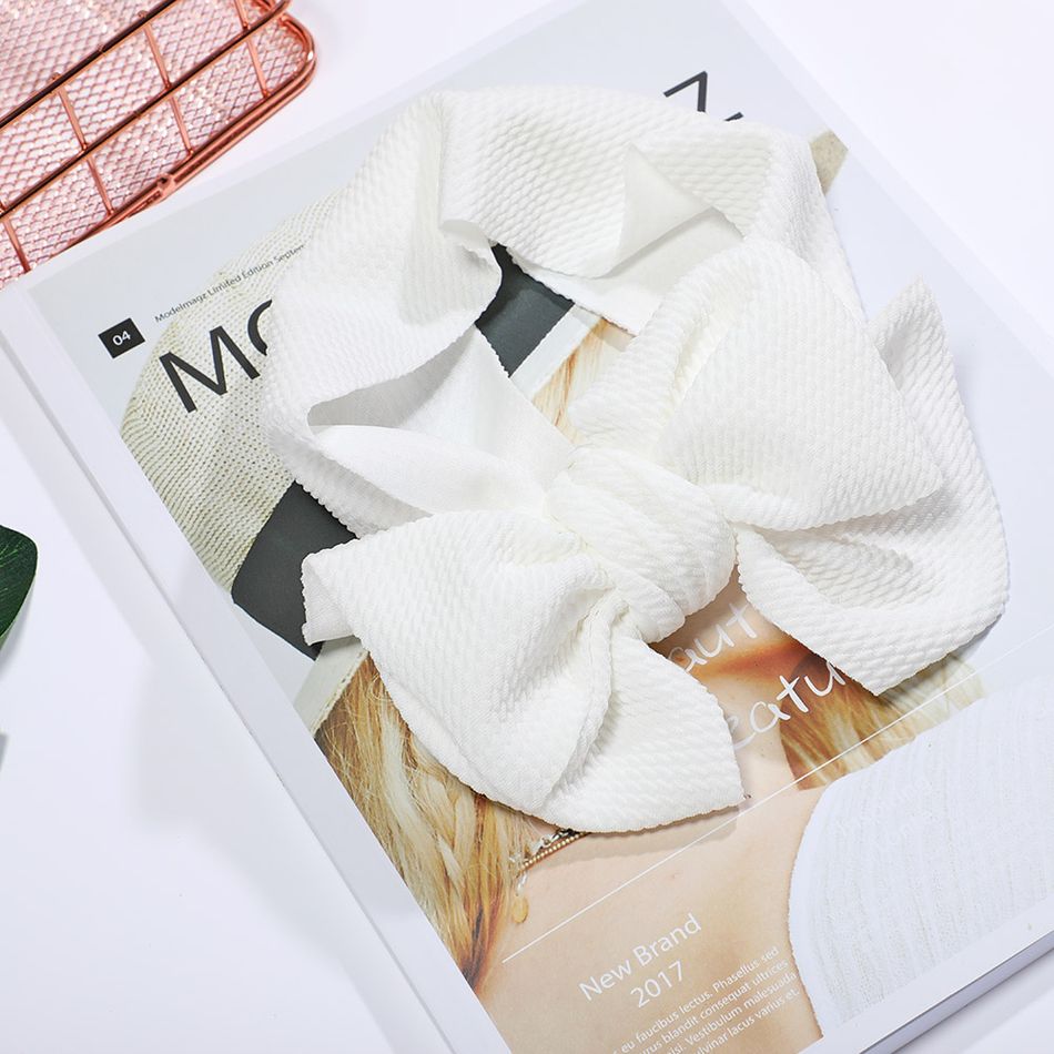 Baby / Toddler Lovely Bow Design Cloth Headband     White big image 3