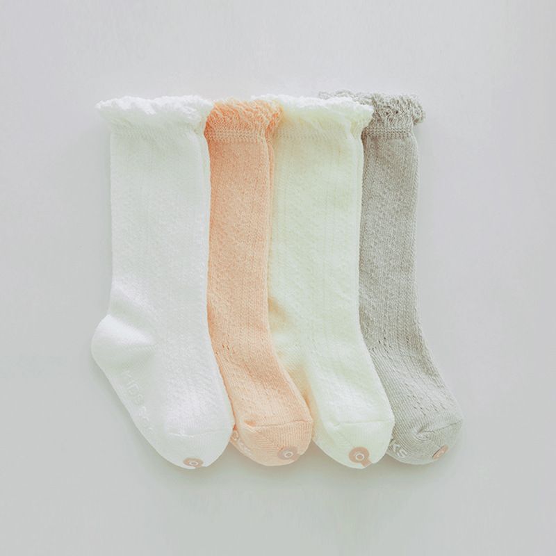 Baby Girl Letter Print Solid Antiskid Stockings  White big image 4