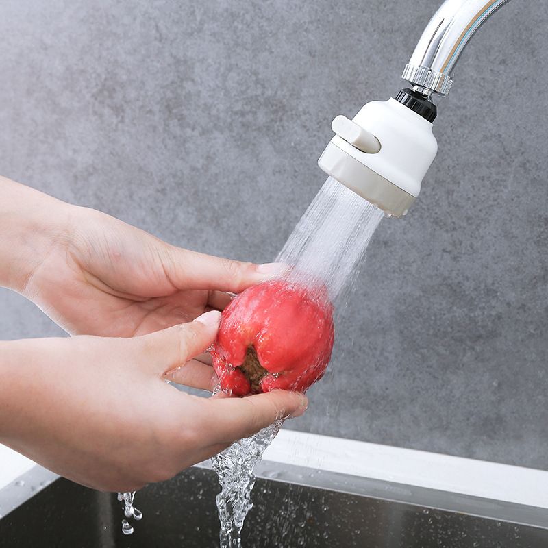 360 Degree Adjustable Faucet Pressurized Shower Household Tap Water Splash-proof Filter Kitchen Water Saving and Bubbler Filter White big image 3